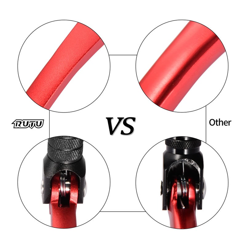RUTU Folding Gear Shifter Shift Lever, Aluminum Dirt Bike Shift Lever, Compatible with XR50 CRF50 XR CRF 50cc 70cc 90cc 110cc 125c Motorcycle, Dirt Pit Bike Lifan - Black and Red - Image 3